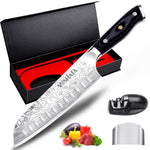 Santoku Knife - MOSFiATA 7" Super Sharp Professional Kitchen Cooking Knife